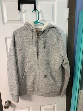 Carhartt Light Heather Gray Sherpa Zip Hoodie